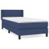 Cama box spring con colchón tela azul 80x200