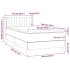 Cama box spring con colchón tela color crema 90x190