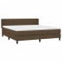 Cama box spring con colchón tela marrón oscuro 160x200