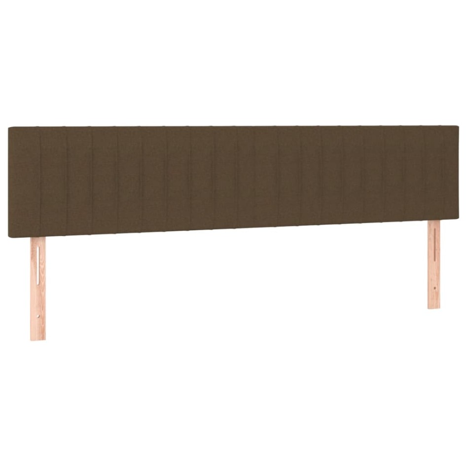 Cama box spring con colchón tela marrón oscuro 160x200