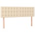 Cama box spring con colchón tela color crema 140x190