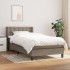 Cama box spring con colchón tela gris taupe 90x200