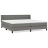 Cama box spring con colchón tela gris oscuro 200x200