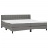Cama box spring con colchón tela gris oscuro 200x200