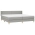 Cama box spring con colchón tela gris claro 200x200