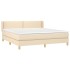Cama box spring con colchón tela color crema 160x200