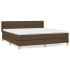 Cama box spring con colchón tela marrón oscuro 180x200