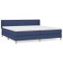 Cama box spring con colchón tela azul 200x200