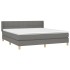 Cama box spring con colchón tela gris oscuro 180x200