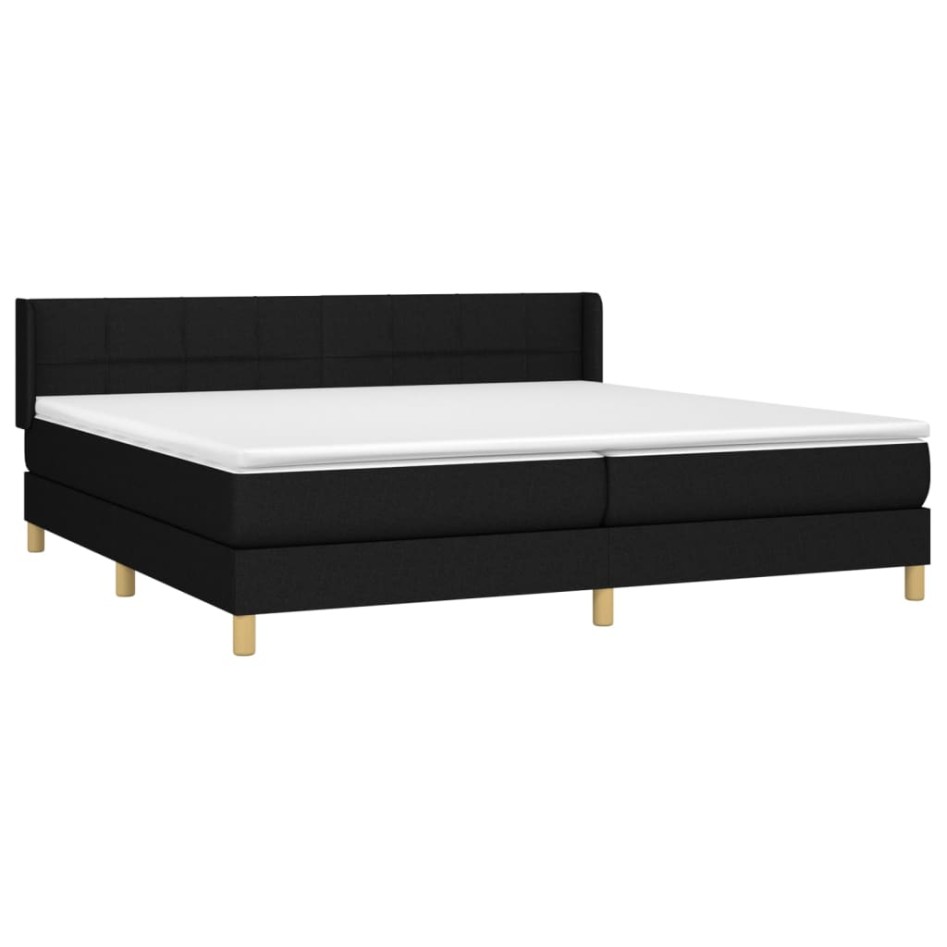 Cama box spring con colchón tela negro 200x200