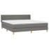 Cama box spring con colchón tela gris oscuro 160x200