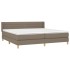 Cama box spring con colchón tela gris taupe 200x200