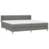 Cama box spring con colchón tela gris oscuro 200x200