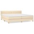 Cama box spring con colchón tela color crema 200x200