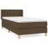 Cama box spring con colchón tela marrón oscuro 90x190