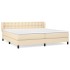 Cama box spring con colchón tela color crema 200x200
