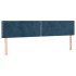 Cama box spring con colchón terciopelo azul oscuro 200x200