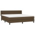 Cama box spring con colchón tela marrón oscuro 160x200