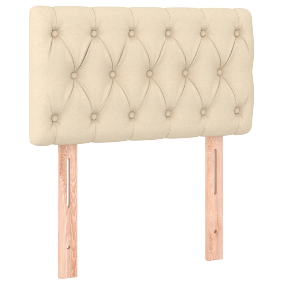 Cama box spring con colchón tela color crema 80x200