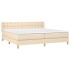 Cama box spring con colchón tela color crema 160x200