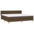 Cama box spring con colchón tela marrón oscuro 160x200