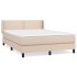 Cama box spring con colchón cuero sintético capuchino