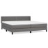 Cama box spring con colchón cuero sintético gris 200x200