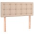 Cama box spring con colchón cuero sintético capuchino 90x200