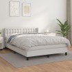 Cama box spring con colchón cuero sintético blanco 140x190 cm