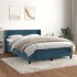 Cama box spring con colchón terciopelo azul oscuro 140x190