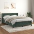 Cama box spring con colchón terciopelo verde oscuro 140x190
