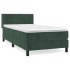 Cama box spring con colchón terciopelo verde oscuro 80x200