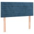 Cama box spring con colchón terciopelo azul oscuro 80x200