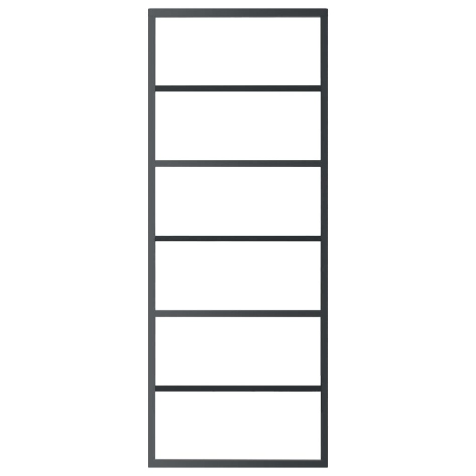 Puerta corredera ESG vidrio y aluminio negra 76x205