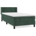 Cama box spring con colchón terciopelo verde oscuro 90x200