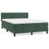 Cama box spring con colchón terciopelo verde oscuro 140x190