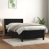 Cama box spring con colchón terciopelo negro 100x200