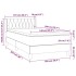 Cama box spring con colchón terciopelo azul oscuro 100x200