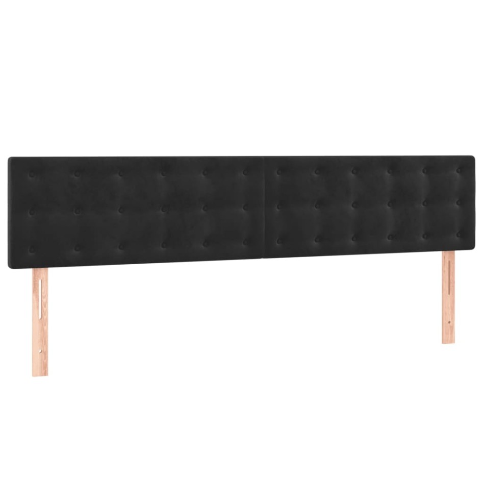 Cama box spring con colchón terciopelo negro 200x200