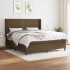 Cama box spring con colchón tela marrón oscuro 160x200