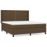 Cama box spring con colchón tela marrón oscuro 160x200