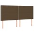 Cama box spring con colchón tela marrón oscuro 160x200