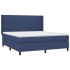 Cama box spring con colchón tela azul 160x200