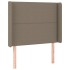 Cama box spring con colchón tela gris taupe 80x200