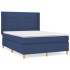 Cama box spring con colchón tela azul 140x200