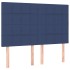 Cama box spring con colchón tela azul 140x200
