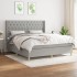 Cama box spring con colchón tela gris claro 160x200
