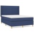 Cama box spring con colchón tela azul 140x200