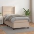 Cama box spring con colchón cuero sintético capuchino 90x190