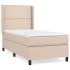 Cama box spring con colchón cuero sintético capuchino 90x190